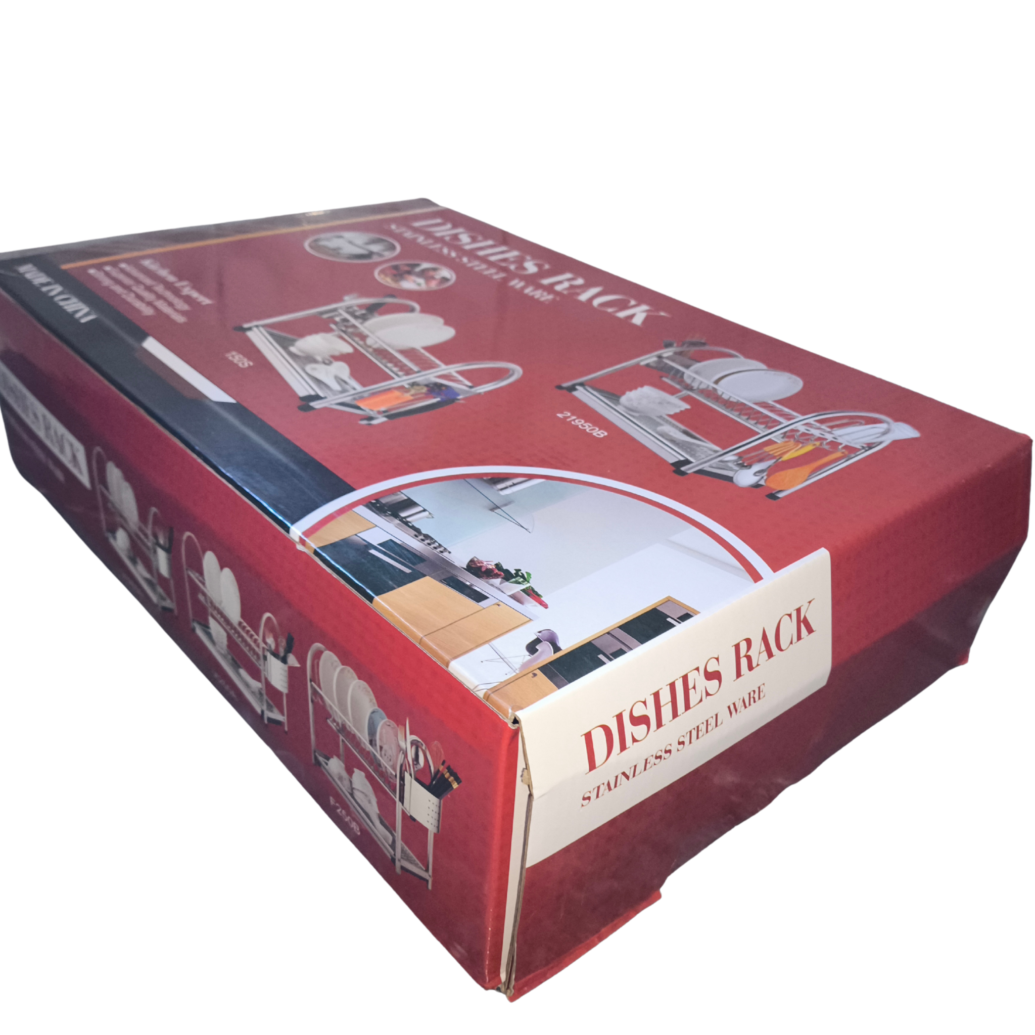 منظم صحون ستانلس ستيل بطابقين – من الفولاذ المقاوم للصدأ مع صينية تصريف الماء