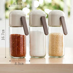 وعاء توابل زجاجي عَصري وأنيق – ملاحة بغطاء محكم 