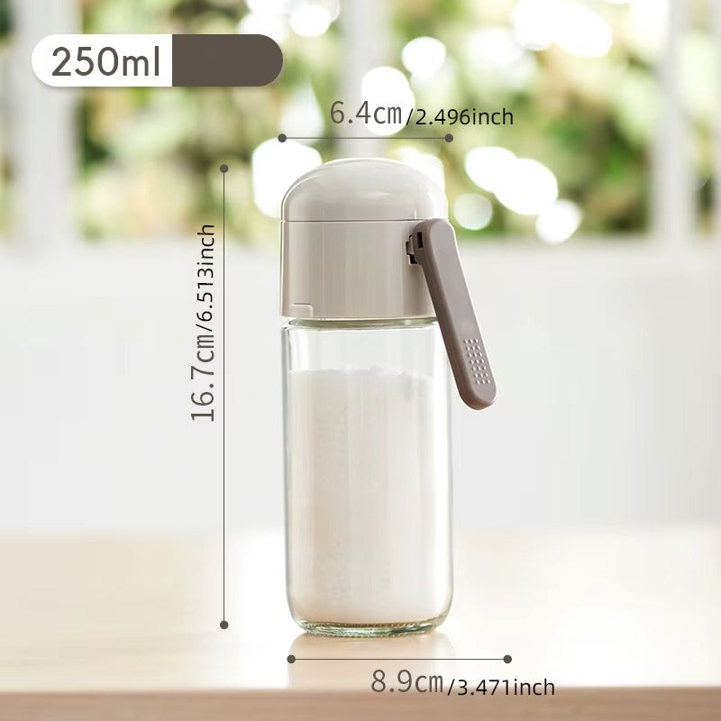 وعاء توابل زجاجي عَصري وأنيق – ملاحة بغطاء محكم