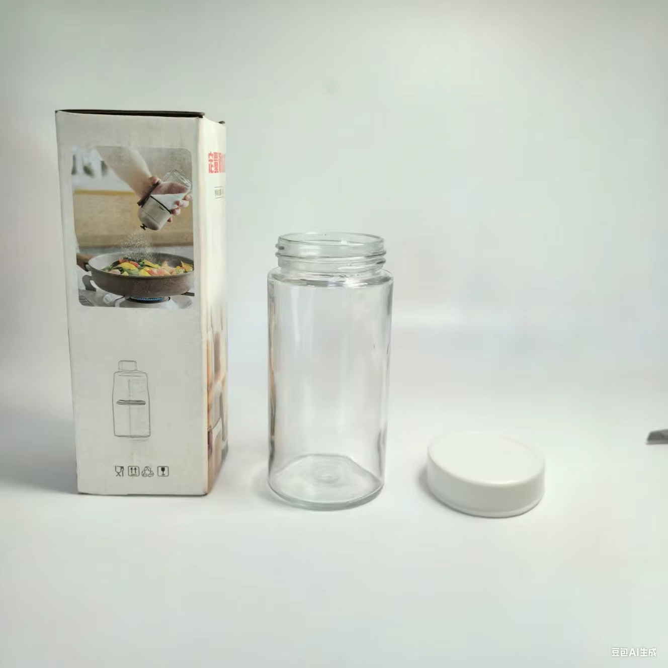 وعاء توابل زجاجي عَصري وأنيق – ملاحة بغطاء محكم 