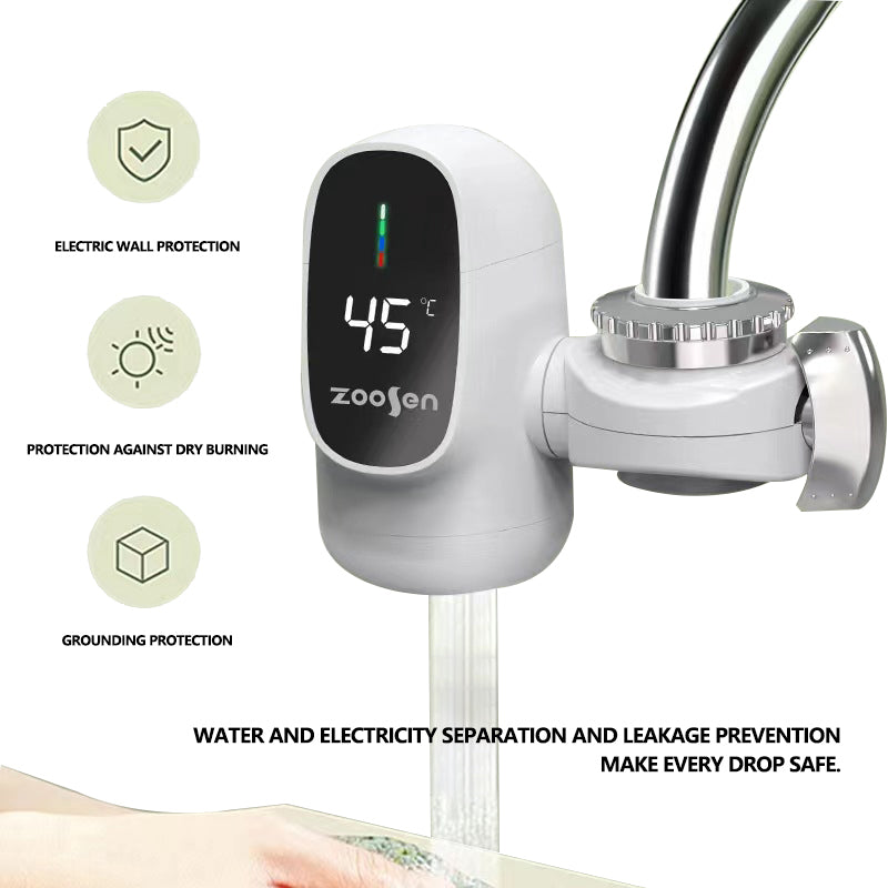 صنبور ماء كهربائي فوري مع تسخين خلال 3 ثوانٍ وشاشة عرض حرارة – ماء بارد وساخن – تركيب سهل – مناسب للمطبخ والحمّام