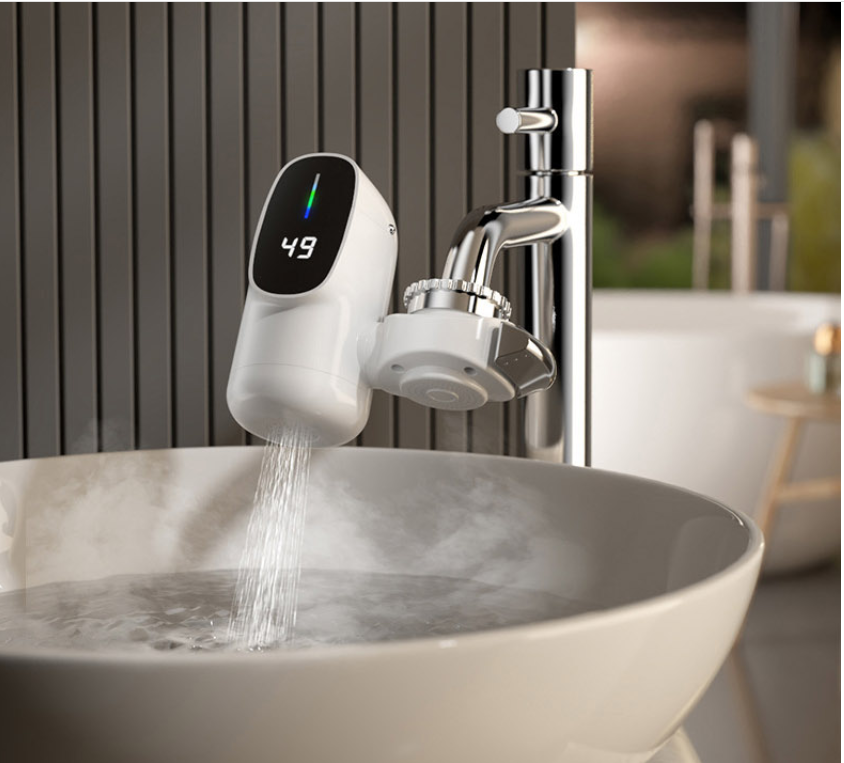 صنبور ماء كهربائي فوري مع تسخين خلال 3 ثوانٍ وشاشة عرض حرارة – ماء بارد وساخن – تركيب سهل – مناسب للمطبخ والحمّام