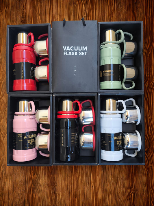 Thermos Inox Premium + 3 Tasses — Chaud & Froid 24h