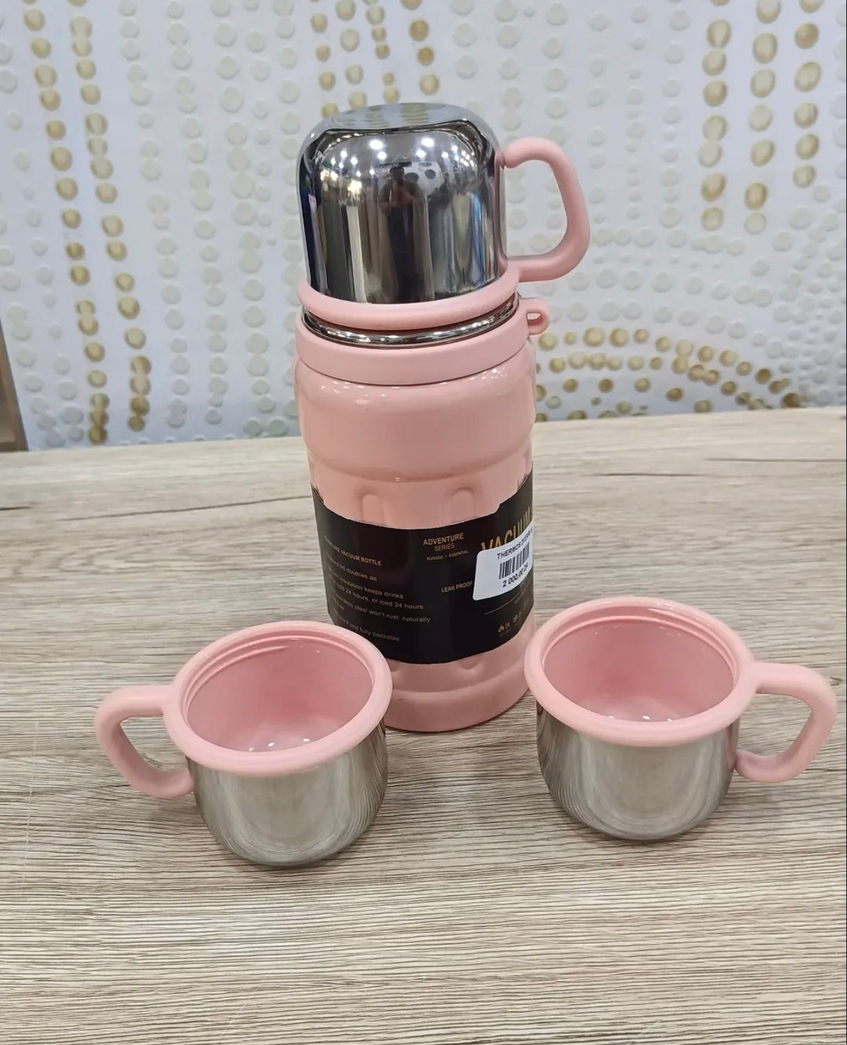 Thermos Inox Premium + 3 Tasses — Chaud & Froid 24h